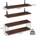 Fixwal 3+1 Tier Bathroom Floating Shelves Over Toilet, Dark Brown - Image 3