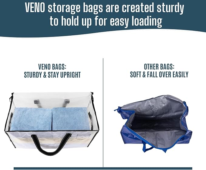 VENO Moving Bags, Storage Bags, Wide Open Top, Clear, 8 Pack - Image 6