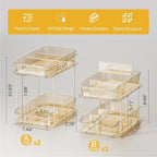 Delamu 2-Tier Under Sink Organizers and Storage, Multi-Purpose Stackable Bathroom Cabinet organizers, Pull Out Kitchen Pantry Organization and Storage with Dividers(3 Pack, Amber) - Image 5