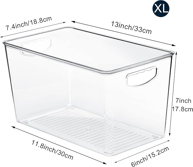theaoo XLarge Clear Storage Bins with Lids, Stackable Containers, 8 Pack - Image 2