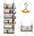 Jautokerdar 6 Tier Extra Large Hanging Storage Organizer,Hanging Closet Shelves with Dividers,Closet Organizer Wire Shelf with 5 S Hooks,Bedroom,Laundry Storag-Black - Image 7