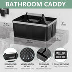 BYUNER 2Pack Shower Caddy Dorm: Portable Bathroom Caddy Organizer with Handle, Plastic Hard Shower Basket Storage Tote for Toiletry, Drainage, College Dorm Room Essentials, Black - Image 3