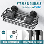 TAILI Shower Caddy Suction Cup, 3 Pack Shelves for Inside with Hooks, Black - Image 4