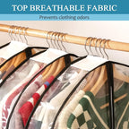 50" All Clear Garment Bags for Hanging Clothes, 4" Gusseted Suit Bags for Closet Storage, Plastic Garment Covers with Zipper for Coats, Jackets, Shirts, 4 Packs - Image 4