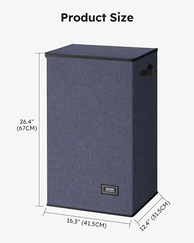 SOLEDI 90L Laundry Hamper with Lid, Large Collapsible Laundry Basket - Image 9