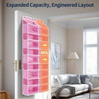 Yecaye 5-Tier Over The Door Organizer Dual-Column, 80lbs Load Stuffed Animal Storage of 10 Compartments, Heavy Duty Door Organizer Hanging for Bedroom Dorm Bathroom Pantry, Macaron Pink, 1 Pack - Image 3