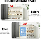 Shoe Slots Organizer,Elephant Shoe Rack Stable and Thick,Clear Shoe Stacker with 3 Adjustable Level for Sneakers Display (Transparent - Silver, 12Pack) - Image 2