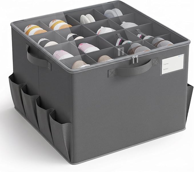 Varhomax Shoe Organizer Box for Closet, Fabric Storage Basket by Varhomax