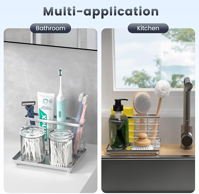 Luxspire Toothbrush Holders for Bathroom, Stainless Steel, 3 Slots, Silver - Image 4
