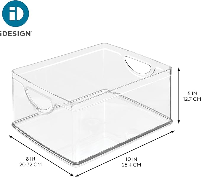 iDesign Plastic Stackable Kitchen Cabinet Storage Bin, Clear - Image 4