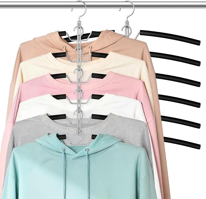 6 Layer Space Saving Shirt Hangers Multi Coat Hangers 2 Pack by Lomrsiul