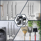 3-H 25 Pack Mop and Broom Holder Big Size Hanging 1 KG Extra,Broom Hanger Wall Mount for Hanging and Organizing Shove Rake Yard Tools in Shed Kitchen Laundry Room Bathroom Garden(Grey) - Image 2