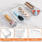 SpaceHacks 25 PCS Plastic Drawer Organizer, 4-Size Versatile Organizer Trays & storage Bins - Image 3