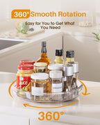 LAMU 2 Pack 10.6in Lazy Susan Organizer Turntable for Cabinet, Clear Lazy Susan for Refrigerator Rotating Organizer for Fridge, Kitchen, Pantry, Countertop, Bathroom, Medicine Cabinet Organizer - Image 6