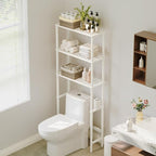 Over The Toilet Storage,3-Tier Bamboo Bathroom Shelf with Paper Holder by Vellzeyce