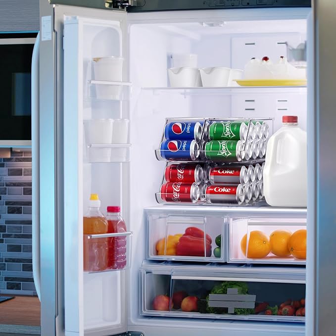 Sorbus Soda Can Organizer for Fridge & Freezer, Stackable with Lid (4 Pack) - Image 5