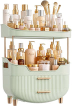 caktraie 4-Tier Makeup Organizer Bathroom Countertop Storage Green by shoeboxesanddeskorganizers