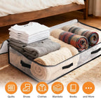 2 Pack Under Bed Storage Bags, 90L Foldable Clear Containers with Handles | Dual Zipper Storage Bins for Comforters, Bedding, Blankets, Closet Organizer for Clothes, Linen Sheets, Sweaters - Image 4
