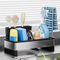 Ewaiira Stainless Steel Sink Caddy, Sponge Holder for Kitchen Sink 9.8″ by EwaiiraHomeStorageOrganizer