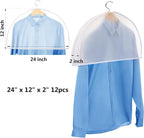 Shoulder Covers Plastic Hanger Covers, Clear, 24"x12"x2", 12 Pack - Image 2