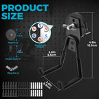 4 Pack Large Strong Magnetic Hooks Heavy Duty Garage Big Magnet Hooks Extra Strength Magnetic Utility Storage Hook Hanger with Anti Slip Coating for Garden Indoor Outdoor Hanging Tools Black - Image 2