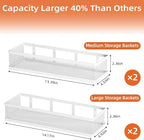 Spice Rack Wall Mount, 4 Pack Wall Spice Rack & Hanging Storage Baskets Organizer Wall Mount, Large Capacity Metal Spice Shelf for Kitchen Cabinet, Pantry Doors, Bathroom, Shower, Home Decor - Image 4