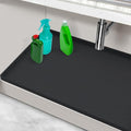 Under Sink Mats for Kitchen Waterproof 31" x 22", Silicone Under Sink Mat and Protectors, Under The Sink Organizer for Kitchen and Bathroom Black by MECHEER