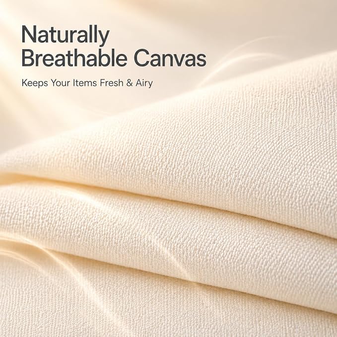 4 Pack Canvas Comforter Storage Bags for Clothes & King Comforters, Natural - Image 5
