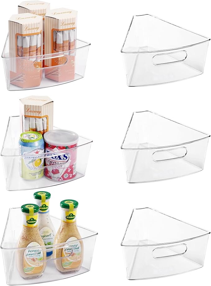 Oubonun Lazy Susan Cabinet Organizer Bins for Kitchen 6 Pack, 1/8 Wedge by Oubonun