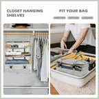 Surblue Hanging Closet Storage Bag Collapsible 3-Shelf Washable Oxford Fabric with 2 Hooks (XL 17.71 * 11.81 * 20in, Light Gray) - Image 3
