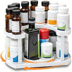 2 Tier Lazy Susan Organizer for Medicine Pill Bottles Vitamin Storage by Unknown