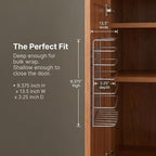 Household Essentials Tall Door Mount Cabinet Organizer with Steel Wire Frame in Nickel Powder Finish, Silver - Image 6