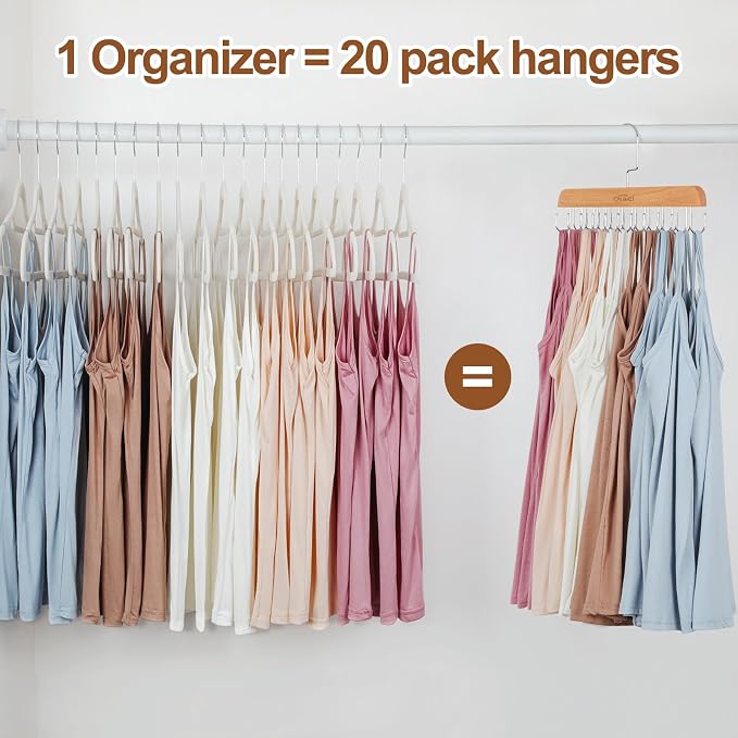 TOPIA HANGER Bra Hanger for Closet, Tank Top Hangers Space Saving Natural - Image 2