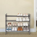STORAGE MANIAC Expandable Shoe Rack, 16 Pairs Stackable Small Shoe Rack, Metal Adjustable Shoes Organizer for Closet, Entryway, Hallway, Garage, Front Door, Shoes Shelves, Black 4 Tier - Image 8