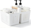 Portable Shower Caddy Basket Plastic Caddy Organizer with Handle White by JiatuA