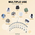Volnamal Legging Organizer for Closet, Metal Yoga Pants Hanger w/Rubber Coated 1 Pack w/10 Clips Hold 10 Leggings, Hangers Space Saving Hanging Closet Organizer for Closet Organizers and Storage-Gray - Image 5