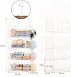 4 Tier Extra Large Hanging Closet Organizer ,Closet Organizer Hanging with 5 S Hooks 4 Dividers,Clothes Organizer Clothing Sweaters Clutches Handbags Hats Accessories-White - Image 7