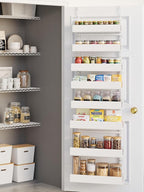 8-Tier Over Door Pantry Organizer, Metal Hanging Storage Rack for Kitchen Bedroom White by Unknown