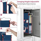 LOVEGRASS 3 Shelf Locker Organizer with Side Pockets, Navy Blue and Red - Image 6