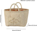 Quilted Fabric Storage Basket with Handles & Pocket, Foldable Laundry Hamper Boho Floral Print Organizer Bin for Home, Picnic, Office 12"x10"x10" (A-2) - Image 5