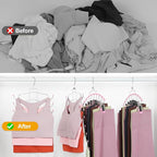 TOPIA HANGER 4 Pack Gym Clothes Organizer, 2 Pack Tank Top Hangers with 2 Pack Leggings Hangers Space Saving Hang 20 Sets Tank Top Bra with Leggings Shorts Pants for Closet Women Pink CT78P - Image 2