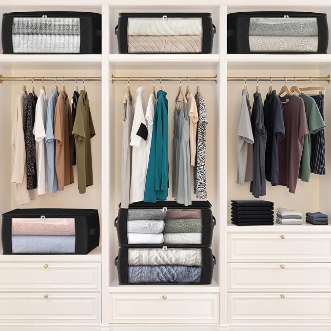 Fab totes 35L Closet Organizers, Foldable Under Bed Storage Containers | Storage Bags with Zippers,Window and Handles for Organizing Bedroom, Closet, Clothing,Organization with Handle - Image 7