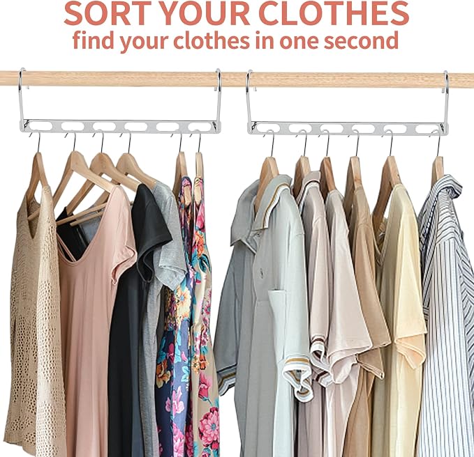 Metal Space Saving Hangers for Clothes, Collapsible Hanger Organizer 10Pack - Image 7