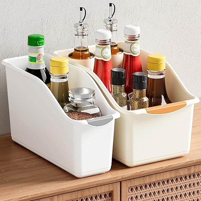 2 Pack Tall Under Sink Organizer with Wheels, Roll Out Plastic Organizer Bins with Handle for Kitchen, Bathroom and Pantry, Multi-purpose Freezer Organization, Kitchen Organizers and Storage - Image 7