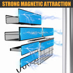 6 Pack Magnetic Shelves for Washing Machine, Magnetic Spice Rack Organizer for Refrigerator, Magnetic Shelf with Hanger Organizer, Metal Magnetic Basket, Laundry Organization and Storage, Black - Image 3
