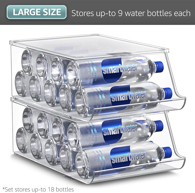 Sorbus Water Bottle Organizer for Refrigerator & Pantry, Stackable (2 Pack) - Image 7