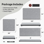 Razborci 3PCS Bathroom Sink Vanity Trays, Quick Stone Drying Mat Dish Soap Dispenser Sponge Holder for Kitchen Counter, Diatomaceous Earth Water Absorbing Caddy Organizer, Light Grey - Image 2