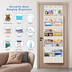 Univivi Upgraded Over the Door Organizer for Baby Nursery, Beige, 6-Shelf - Image 9