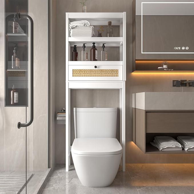 Over Toilet Storage Cabinet with Barn Door & Adjustable Shelves - Image 9