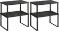 SONGMICS Cabinet Organizer Shelf, Set of 2 Kitchen Counter Shelves, Kitchen Storage, Spice Rack, Stackable, Expandable, Metal and Engineered Wood, Ink Black and Charcoal Black UKCS02B01 (Pack of 2) by Unknown